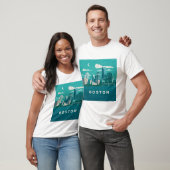 マサチューセッツ州の夜の都市景観 | ボストン市 Tシャツ (ユニセックス)