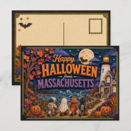マサチューセッツ州の子どもたちからのハロウィンの挨拶 ポストカード
