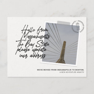 マサチューセッツ州の宛先の移動通知 インビテーションポストカード