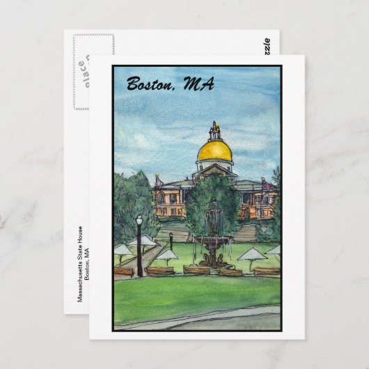 マサチューセッツ州の家ボストン ポストカード (正面/裏面)