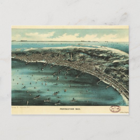 マサチューセッツ州の州都の空中眺望(1910年) ポストカード (正面)