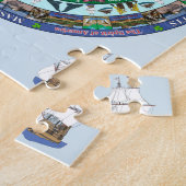 マサチューセッツ州の曼荼羅のパズル ジグソーパズル (側面)