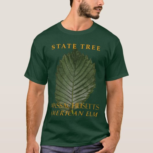 マサチューセッツ州の樹木 アメリカンエルム Tシャツ (正面)