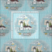 マサチューセッツ州の灯台 ファブリック (タイル)