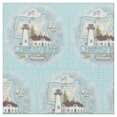 マサチューセッツ州の灯台 ファブリック (クローズアップ)