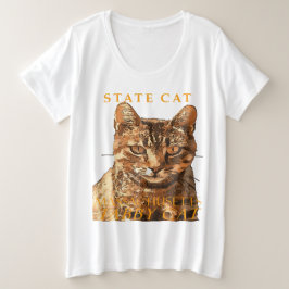 マサチューセッツ州の猫 素敵なトラ猫 プラスサイズTシャツ