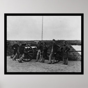 マサチューセッツ州の銃クルーFort Totten 1865 ポスター