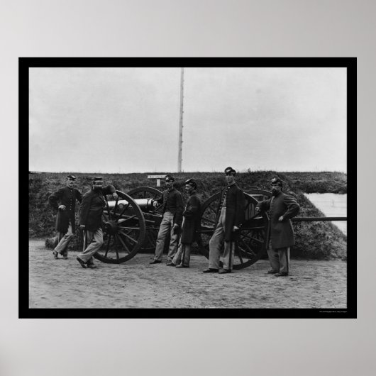 マサチューセッツ州の銃クルーFort Totten 1865 ポスター (正面)