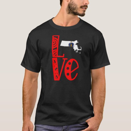 マサチューセッツ州を愛する手紙 Tシャツ (正面)