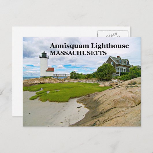 マサチューセッツ州アニスクアムライトハウス ポストカード (正面/裏面)