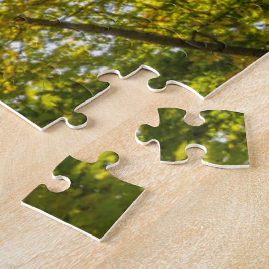 マサチューセッツ州アメスベリーの森の秋 ジグソーパズル (側面)