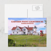 マサチューセッツ州イースタンポイントライトハウス ポストカード (正面/裏面)