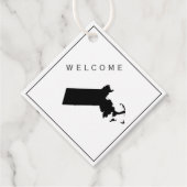 マサチューセッツ州ウェルカムバッグギフト結婚ラベル フェイバータグ (正面)