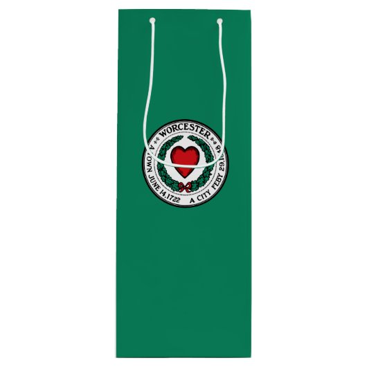 マサチューセッツ州ウースター州旗ワイン抱き枕 ワインギフトバッグ (正面)