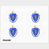 マサチューセッツ州オーバルステッカー 楕円形シール (シート)