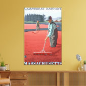 マサチューセッツ州クランベリーボグハーベスト キャンバスプリント (インサイチュ (リビング))