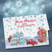 マサチューセッツ州クリスマスカードからスノーウィー・ビレッジ