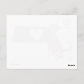 マサチューセッツ州グレーの州マップシェイプ(ハート付き) ポストカード (裏面)