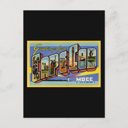 マサチューセッツ州ケープコッドからの挨拶 ポストカード (正面)