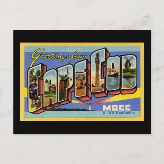 マサチューセッツ州ケープコッドからの挨拶 ポストカード (正面)