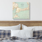 マサチューセッツ州ケープコッドのヴィンテージ地図 キャンバスプリント (インサイチュ (寝室))
