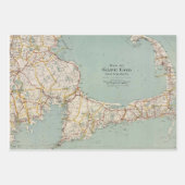 マサチューセッツ州ケープコッドのヴィンテージ地図 ラッピングペーパーシート (正面3)