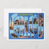 マサチューセッツ州ケープコッドの旅行からの挨拶 ポストカード (正面/裏面)