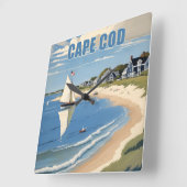 マサチューセッツ州ケープコッド スクエア壁時計 (傾斜)