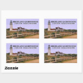 マサチューセッツ州ケープコッド、ハイランドライトハウス 長方形シール (シート)