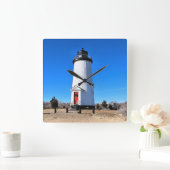 マサチューセッツ州ケープポゲライトハウス スクエア壁時計 (ホーム)