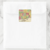 マサチューセッツ州コネチカット州とロードアイランドの地図 スクエアシール (バッグ)