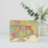 マサチューセッツ州コネチカット州とロードアイランドの地図 ポストカード (スタンド正面)