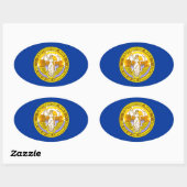 マサチューセッツ州サウスブリッジ州旗 楕円形シール (シート)