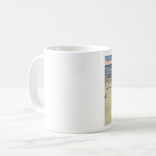 マサチューセッツ州サリスベリー-ヴィンテージビーチシーン コーヒーマグカップ (正面左)