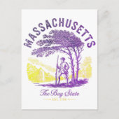 マサチューセッツ州ザベイ州Est.1788植民地 ポストカード (正面)