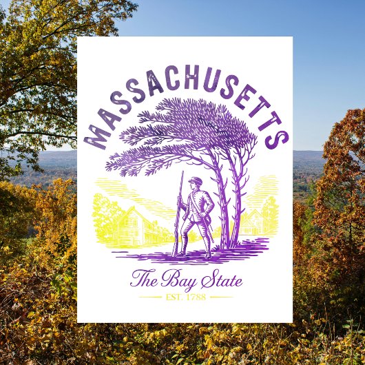 マサチューセッツ州ザベイ州Est.1788植民地 ポストカード