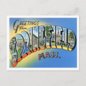 マサチューセッツ州スプリングフィールドヴィンテージビッグレター ポストカード (正面)