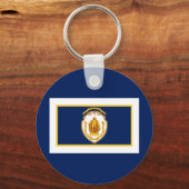 マサチューセッツ州スプリングフィールド州旗 キーホルダー (正面)