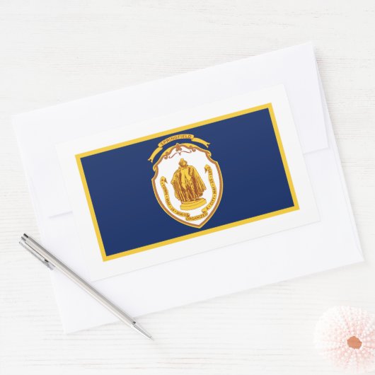 マサチューセッツ州スプリングフィールド州旗 長方形シール (封筒)