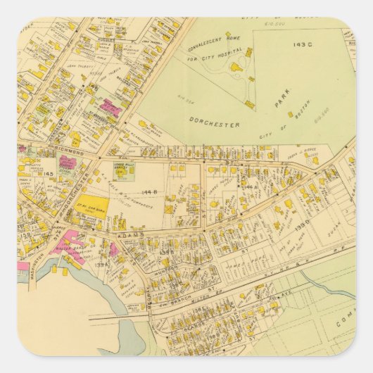 マサチューセッツ州ドーチェスター3 スクエアシール (正面)