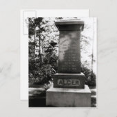 マサチューセッツ州ナティックにあるホレイショ・アルガーの墓 ポストカード (正面/裏面)