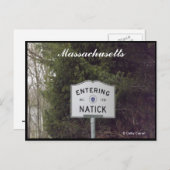 マサチューセッツ州ナティックはがき ポストカード (正面/裏面)