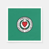 マサチューセッツ州ナプキンス・ワーチェスター州旗 スタンダードカクテルナプキン (正面)