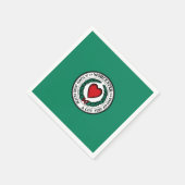 マサチューセッツ州ナプキンス・ワーチェスター州旗 スタンダードカクテルナプキン (角)