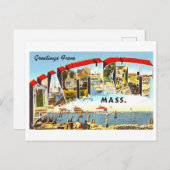 マサチューセッツ州ナンタケットからのヴィンテージの挨拶 ポストカード (正面/裏面)