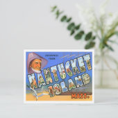 マサチューセッツ州ナンタケットヴィンテージビッグ・レター ポストカード (スタンド正面)