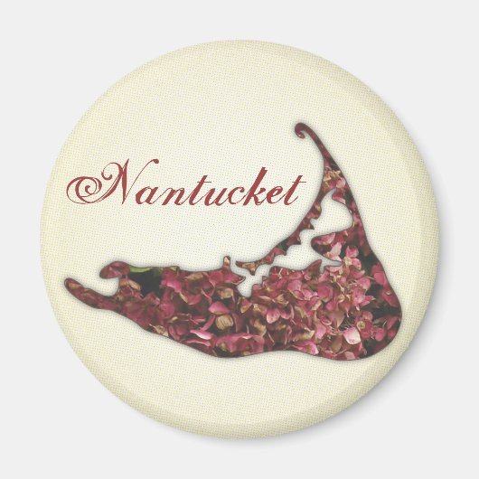 マサチューセッツ州ナンタケット島のあじさい地図 マグネット (正面)