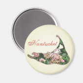 マサチューセッツ州ナンタケット島のあじさい地図 マグネット (正面/裏面)