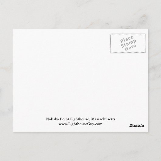 マサチューセッツ州ノブスカポイントライトハウス ポストカード (裏面)