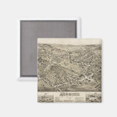 マサチューセッツ州ノーウッド 1882年の古地図 マグネット (正面/裏面)